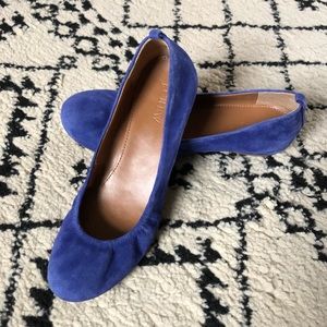 J. Crew Blue Suede Ballet Flats